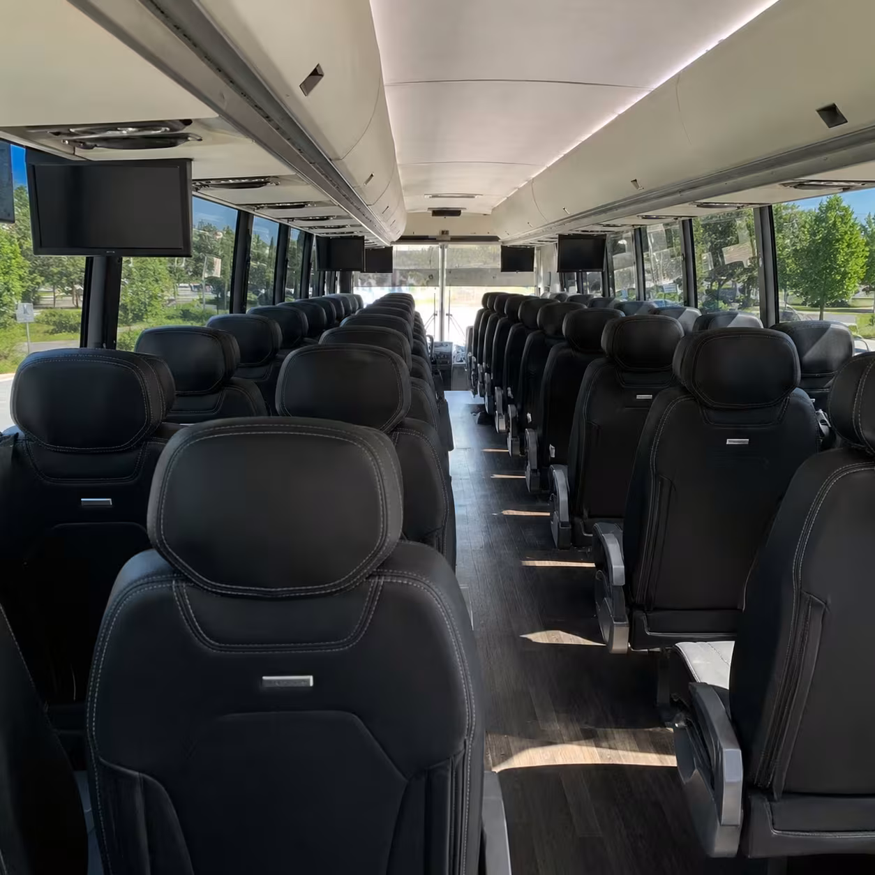 56 passenger charter bus interior