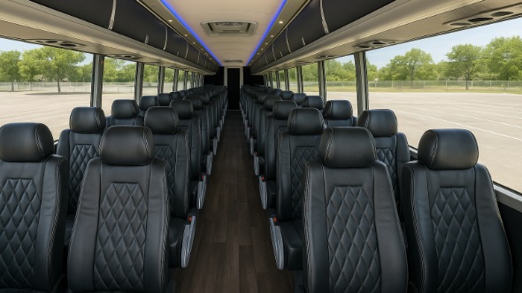 50 passenger charter bus interior riverside
