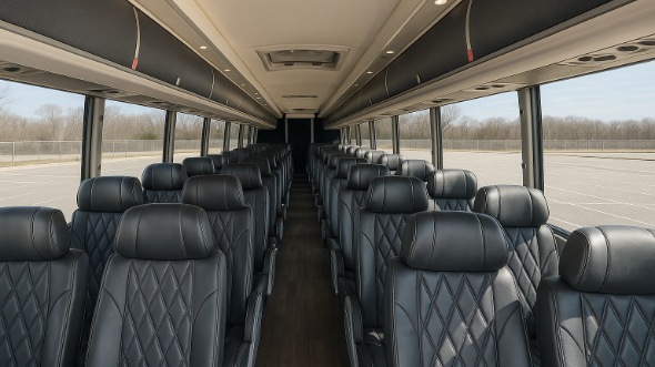 56 passenger charter bus interior riverside