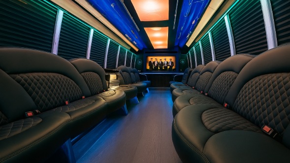 party bus rental interior riverside