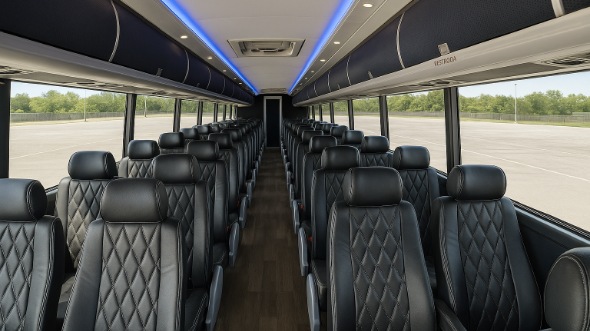 riverside 54 passenger charter bus inside