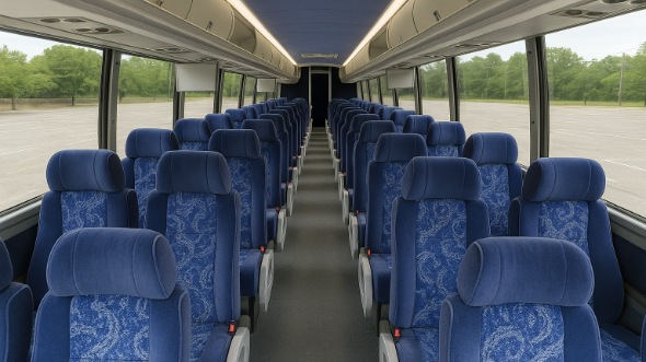 riverside 55 passenger charter bus inside