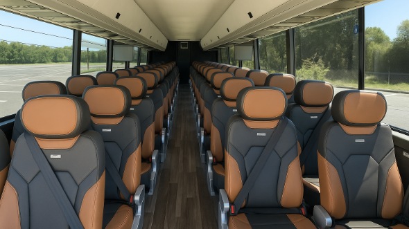 riverside 56 passenger charter bus inside